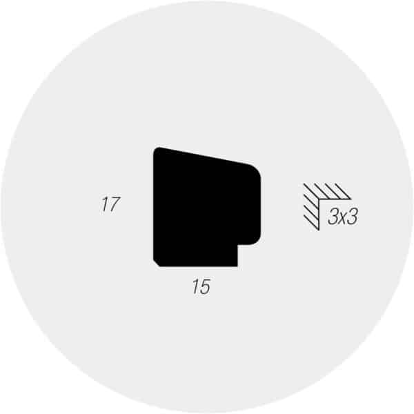 Glaslat D17-15 met sponning