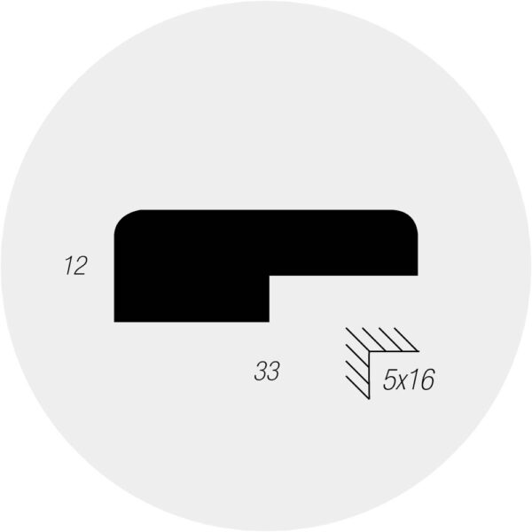 Opdeklat met sponning 12x33mm